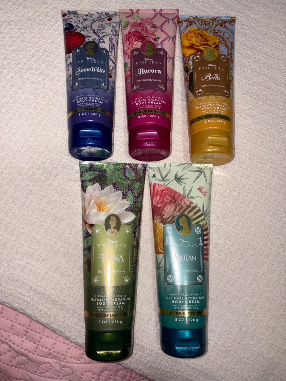 Bath & Body Works Disney Princess Body Creams - Blue, Pink, Gold, Green, Teal